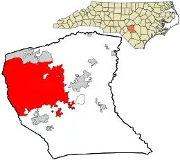 Location in Cumberland County and the state of North Carolina.