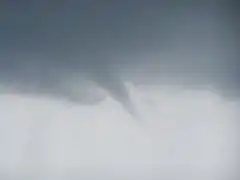 A funnel cloud (tuba) over the Netherlands