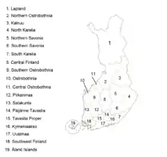 Österland, except the northern provinces of 1,2 and 3
