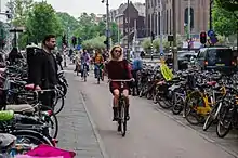 Image 6Safe from traffic for cycling along a fully segregated Fietspad, properly designed cycling infrastructure in Amsterdam (from Road traffic safety)