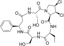 Skeletal formula of cyclochlorotine