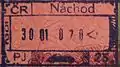 Entry stamp for vehicle travel at Náchod in January 2000, issued before the Czech Republic joined the Schengen Area.