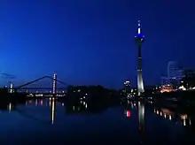 Midnight sky in Dusseldorf, Germany