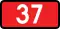Sign of national road 37 with permissible axle load up to 8 tonnes