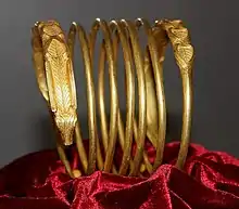 Dacian gold bracelet with snake-motif, dated to 1st century BC – 1st century AD, from Sarmizegetusa, Romania