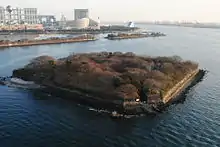 Odaiba battery at the entrance of Tokyo, built in 1853–54 to prevent an American intrusion.