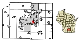 Location of Monona in Dane County, Wisconsin.