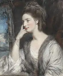 Thre-quarter portrait of Lady Williams-Wynn in pastel by Daniel Gardner, from about 1775, now in the National Gallery of Art, Washington.