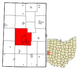 Location in Darke County and the state of Ohio.