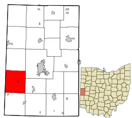 Location in Darke County and the state of Ohio