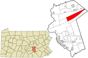 Location in Dauphin County and state of Pennsylvania.