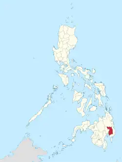 Map of Davao Region with Davao de Oro highlighted