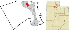 Location in Davis County and the state of Utah.
