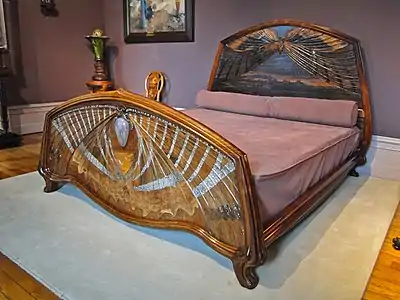 "Dawn and Dusk" bed by Émile Gallé, France (1904)