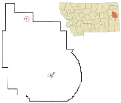 Location of Richey, Montana