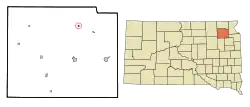 Location in Day County and the state of South Dakota