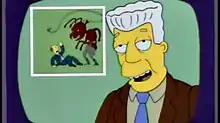 A scene of news anchor Kent Brockman announcing his surrender due to the belief that Ants taking over the world. This scene inspired the "Overlord meme" which uses the scene to mimic entities taking over the world.