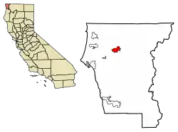 Location of Gasquet in Del Norte County, California