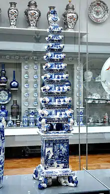 Flower pyramid, Delft, c. 1695