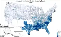Map of Democratic presidential election results by county