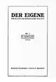 Der Eigene, vol. 11 (1926), no. 1 - ten issues in this format