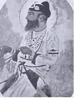 Detail of an equestrian portrait of Raja Sahib Singh of the Phulkian dynasty