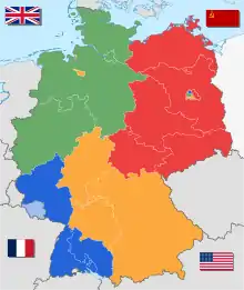 Map of Allied-administered Germany