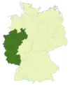 Map of Germany: Position of the Regionalliga West/Südwest highlighted