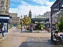 Dewsbury market place and town hall