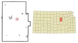 Location within Dickinson County and Kansas