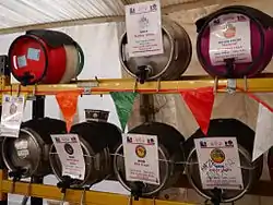 Image 4Cask ales with gravity dispense at a beer festival (from Brewing)