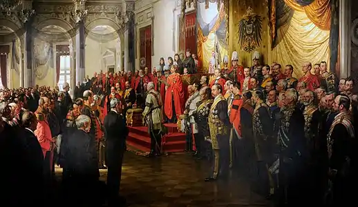 Eröffnung des Reichstages, 1888 in White Hall at Berlin Palace, painting by Anton von Werner, 1893