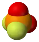 Spacefill model of difluorophosphate
