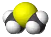 Spacefill model of dimethyl sulfide
