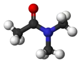 Ball and stick model of dimethylacetamide