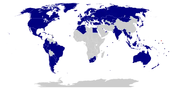 Countries having diplomatic relations with the Marshall Islands
