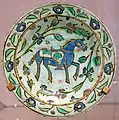 Dish with riderless horse, early 17th century