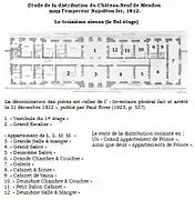 Layout of the third level of the Château-Neuf under Napoleon I, 1812
