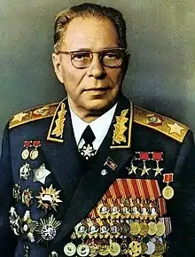 Colonel General of the Engineering and Artillery Service Hero of Socialist Labor Dmitry Fedorovich Ustinov