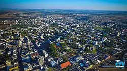 Aerial view of the city, in 2016.