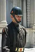 Sentry from the Turkish Presidential Guard, wearing a green ascot