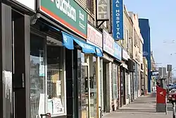 Streetscape of Old East York from O'Connor Drive and Donlands Avenue