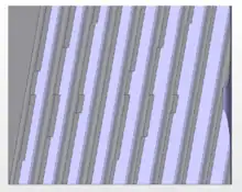 Top view of a double-cut surface broach