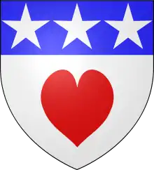 Coat of arms of Clan Douglas from 1330, with the Heart of King Robert the Bruce