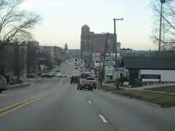 14 story Hotel Faust in the distance