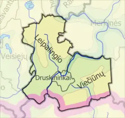 Map of Druskininkai municipality