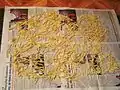 Kesme noodles, laid out to dry