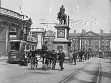 Electric trams, Dame Street, 1910