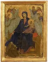 Duccio, Madonna of the Franciscans, ca 1280, the earliest known painting of the subject.