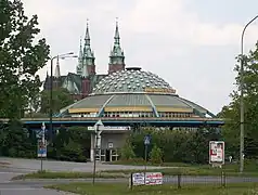 UFO-shaped bus station in Kielce, Poland